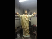 Restored statue of the Sacred Heart of Jesus.